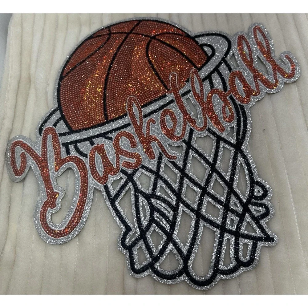 Qty. of 2- Sparkling Sequin Basketball Patch Large size 10